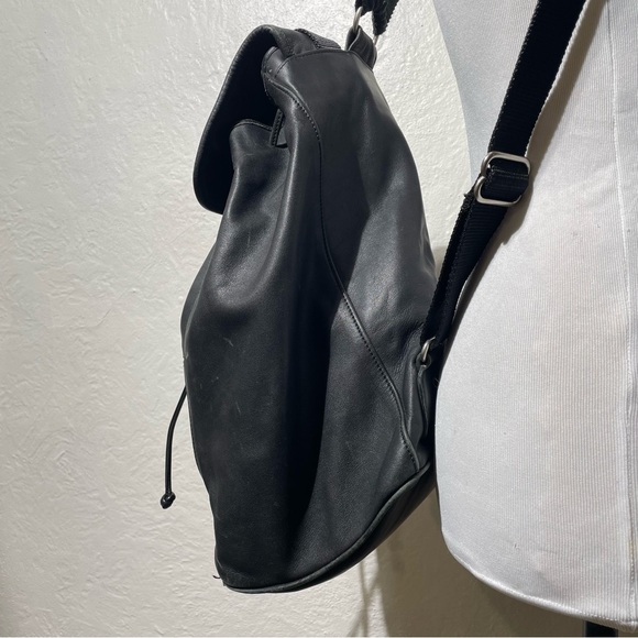 VTG COACH black leather XL BACKPACK 0529 - Picture 3 of 16